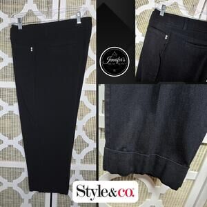 Style & Co. Black Tummy Control Cuff Capri Pants Size 18